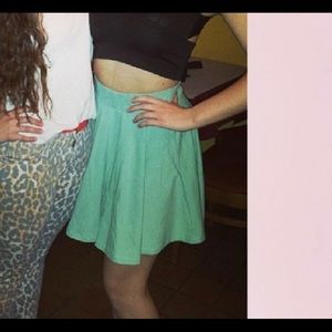 Very flattering teal fit and flare skirt
